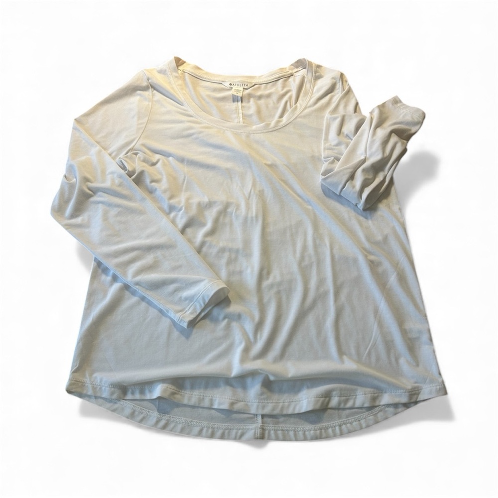 Athleta stratus II long sleeve tee white M EUC